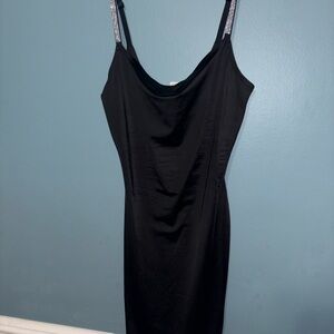 Victoria Secret Elegant Black Dress with Sparkling Straps